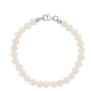 Elegant Pearl-Adorned Silver Bracelet for Toddlers