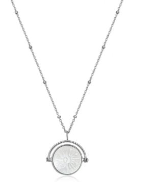 Stunning Sterling Silver Layered Necklace with Sunbeam Emblem