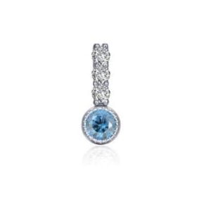Stunning Silver Charm: Express Love with Lafonn's Diamond and Aquamarine