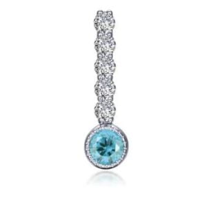 Stunning Blue Topaz and Simulated Diamond Charm: A Perfect Expression of Love