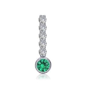 Emerald Cut Diamond Charm: Elegance in Sterling Silver