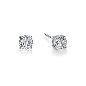 Elegant Platinum-Bonded Silver Earrings with Brilliant Simulated Diamonds