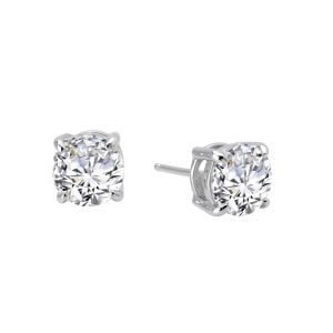 Elegant Sterling Silver Earrings: Sparkling Simulated Diamonds