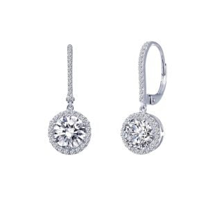 Stunning Platinum-Bonded, Lab-Grown Diamond Earrings