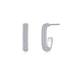 Sparkling Simulated Diamond Earrings in Sterling Silver