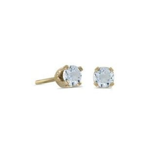 Stunning 14kt Gold Aquamarine Stud Earrings: A Touch of Luxury