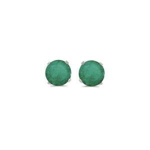 Emerald Birthstone Jewelry: Delicate 14kt Gold Stud Earrings