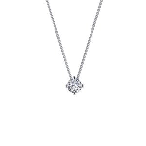 Stunning Princess Cut Sterling Silver Necklace with Simulated Diamonds