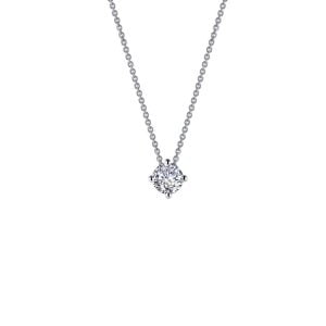 Sparkling Platinum Bonded Solitaire Necklace with Lafonn's Diamonds