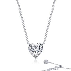 Sparkling Lassire: Sterling Silver Heart Pendant with Colored Diamonds