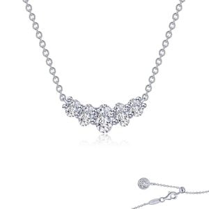 Elegant Simulated Diamond Necklace: Sterling Silver Luxury