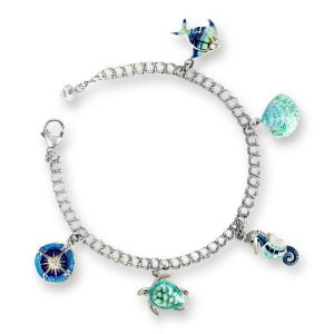 Sterling Silver Sealife Charm Bracelet: Perfect for Stacking