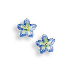 Elegant Sterling Silver Earrings: Hand-Painted Floral Beauty
