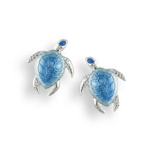 Whimsical Blue Crab Sterling Silver Stud Earrings for Men