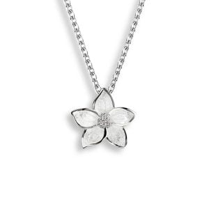 Elegant Sterling Silver Flower Pendant: A Sparkling Addition to Your Collection