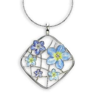 Stunning Sterling Silver Forget-Me-Not Necklace: Hand-Finished Elegance