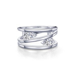 Stunning Sterling Silver Band with Dazzling Simulated Diamonds