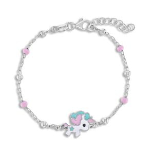 Charming Unicorn: Sterling Silver Bracelet for Perfect Stacking