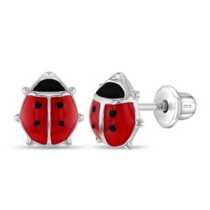 Stunning Sterling Silver Ladybug Earrings: A Touch of Whimsy for Your Collection