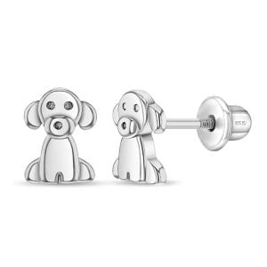 Stunning Sterling Silver Dog Stud Earrings: Perfect for Canine Lovers