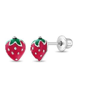 Stunning Sterling Silver Strawberry Earrings: A Unique Pop of Color