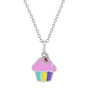 Charming Sterling Silver Cupcake Pendant: A Whimsical Touch to Your Style