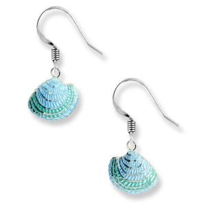 Stunning Sterling Silver Shell Earrings - A Touch of Seafoam Elegance