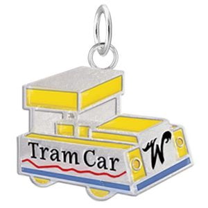 Charming Sterling Silver Tram Car - A Nostalgic Addition to Your Necklace Chain