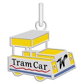 Stunning Sterling Silver Tram Car Charm: Luxurious Rhodium Plated Finish
