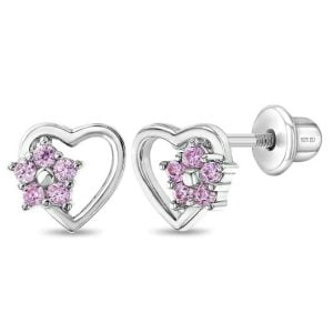 Sparkling Silver Heart Earrings - Perfect for Girls
