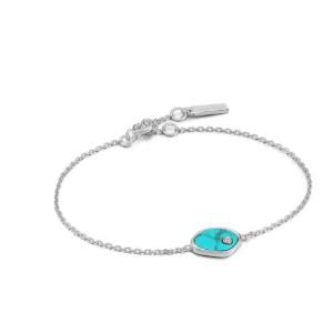 Stunning Sterling Silver Bracelet for Women: Adjustable with Tidal Turquoise Centerpiece