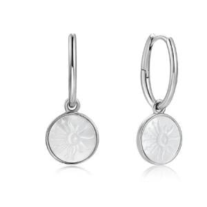 Stunning Sterling Silver Huggie Earrings: A Touch of Moonlight Sparkle