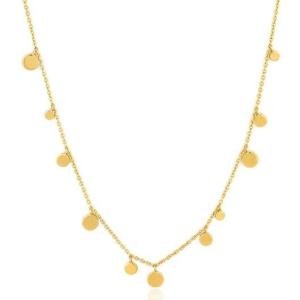 Gold and Silver Disk Necklace: Geometric Flair for Your Look