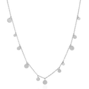 Sparkling Sterling Silver Disc Necklace: Adjustable Elegance