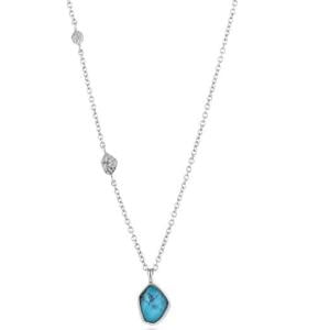 Elegant Turquoise Adorned Silver Pendant: Perfect for Formal Occasions