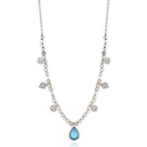 Sterling Silver Necklace: Labradorite and Turquoise Accents