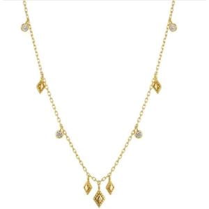 Stunning Bohemia Dangle Necklace: Sterling Silver with Gold Plating
