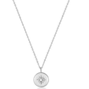 Radiant Sterling Silver Necklace with Mother of Pearl Sun Design