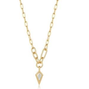 Glistening Gold Chains: Sterling Silver Necklace with Sparkling Charm