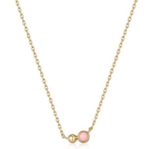 Elegant Sterling Silver Necklace: A Touch of Gold and Rose Quartz