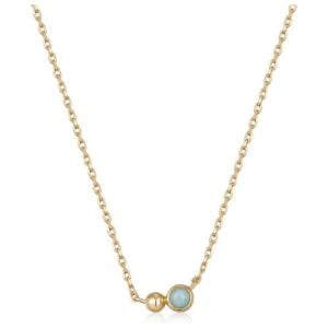 Shimmering Sterling Silver Necklace with Gold-Plated Orbit Pendant