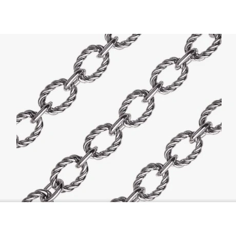 A sleek, 18-inch sterling silver chain showcasing 3.5mm oval links, beautifully enhanced with a radiant rhodium finish.