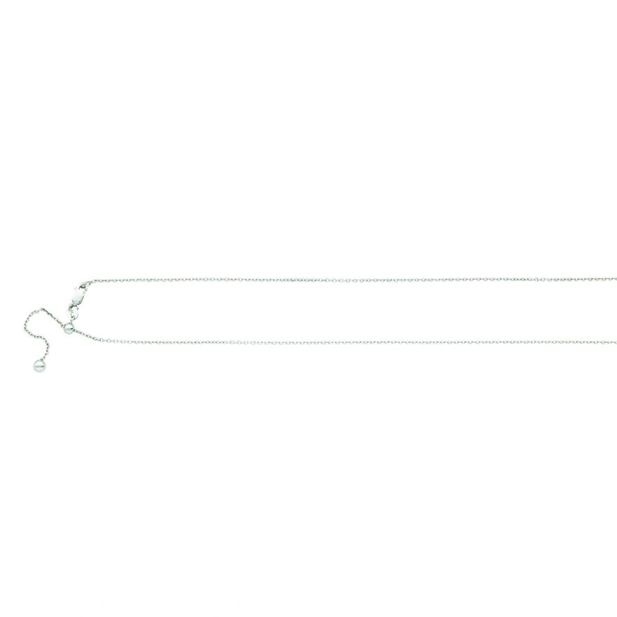 A delicate 22" Sterling Silver 0.8mm diamond cut cable chain, with a secure claw catch closure and adjustable length.