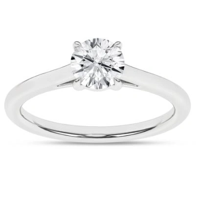 14kt white gold Lab Grown IGI certified solitare engagemnt ring D tw 0.75cts VS, G/H Give Cert