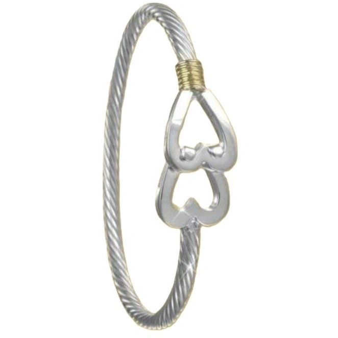 A stunning size 8 Wildwood Destination bracelet made of 5mm 14KT yellow gold and sterling silver wrap design