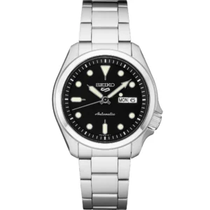 A sleek, stylish black dial watch with automatic day/date feature. perfect for everyday wear.