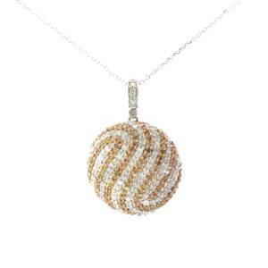 10KT W/G AND R/G DIAMOND PENDANT 1.33 CT DIAMONDS 220 DIAMONDS SI2, I color