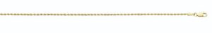14kt yellow gold solid diamond cut rope chain 1.5mm with claw catch 18"