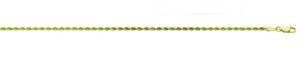 14kt yellow gold solid diamond cut 2.5mm rope chain with claw catch closure 18"