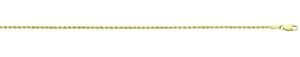 10kt yellow gold 1.5mm solid diamond cut rope chain with claw catch closure 22" long